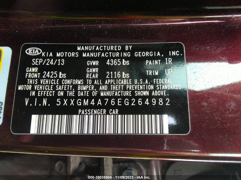2014 KIA OPTIMA LX - 5XXGM4A76EG264982