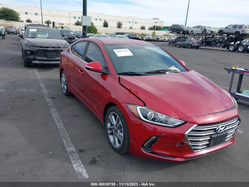 2018 HYUNDAI ELANTRA LIMITED - KMHD84LF4JU449009