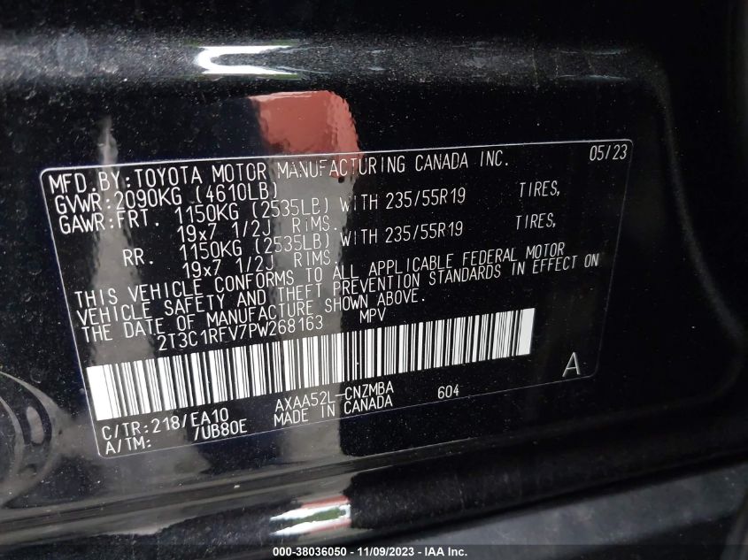 2023 TOYOTA RAV4 XLE PREMIUM - 2T3C1RFV7PW268163