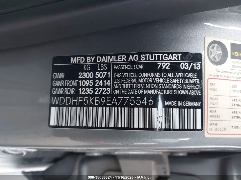 2014 MERCEDES-BENZ E 350 - WDDHF5KB9EA775546