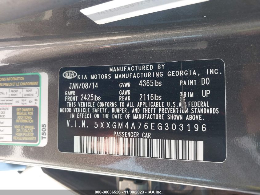 2014 KIA OPTIMA LX - 5XXGM4A76EG303196