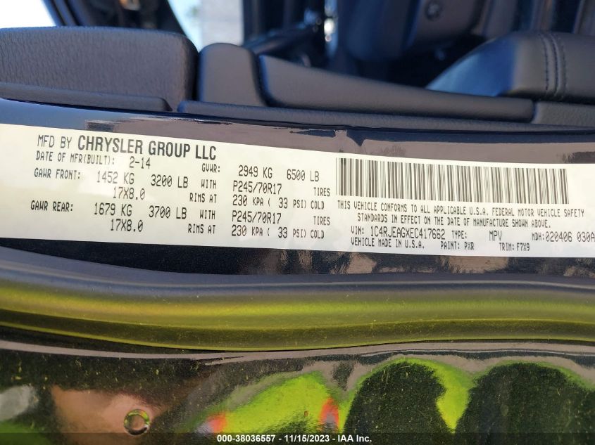 2014 JEEP GRAND CHEROKEE LAREDO - 1C4RJEAGXEC417662