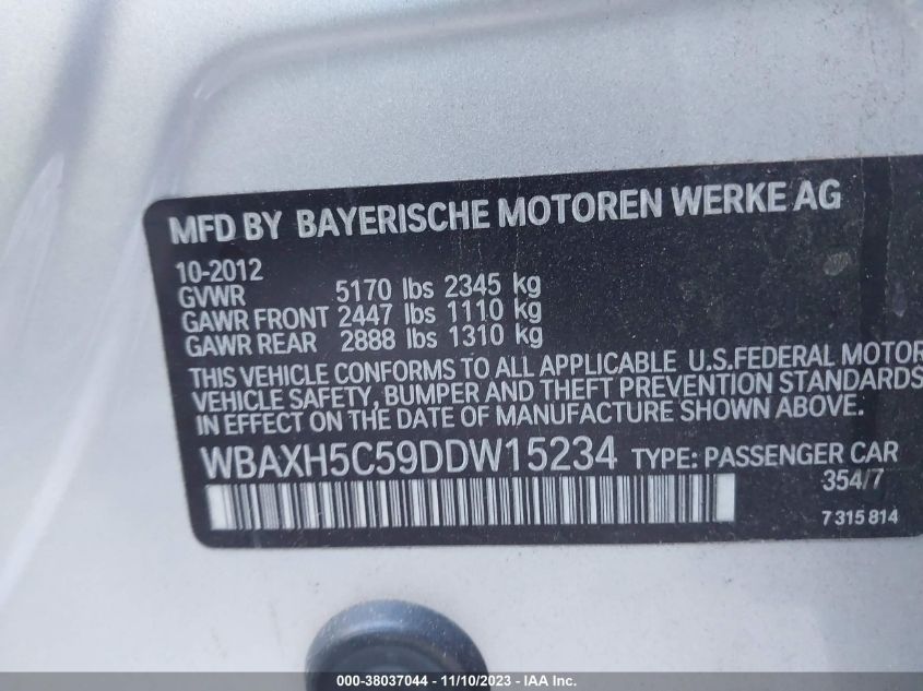 2013 BMW 528I XDRIVE - WBAXH5C59DDW15234