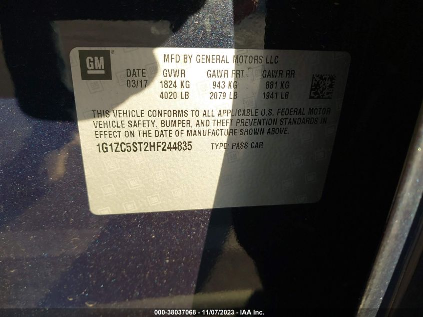 2017 CHEVROLET MALIBU LS - 1G1ZC5ST2HF244835