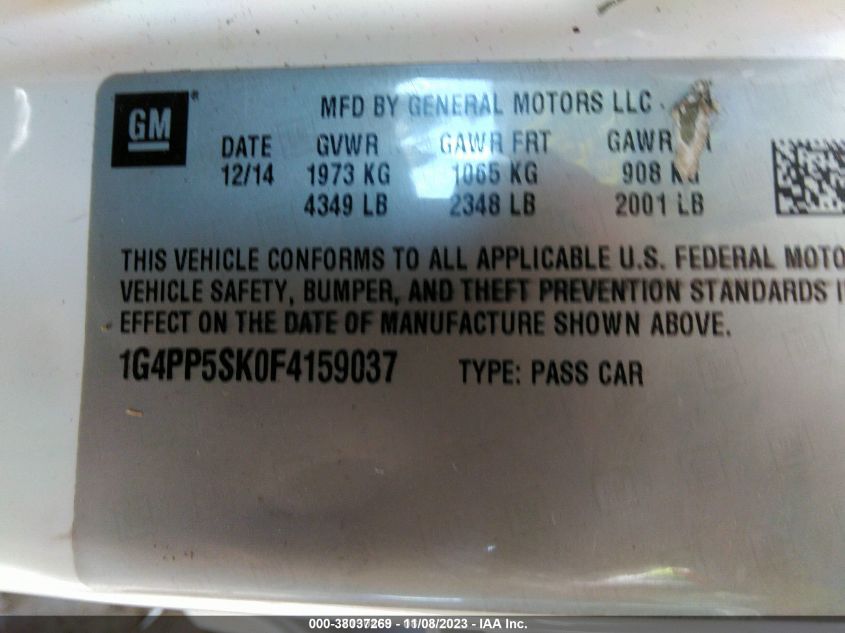 2015 BUICK VERANO - 1G4PP5SK0F4159037