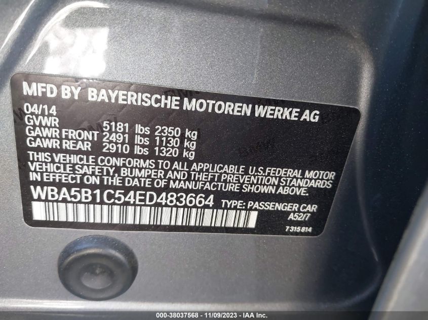 2014 BMW 535I - WBA5B1C54ED483664