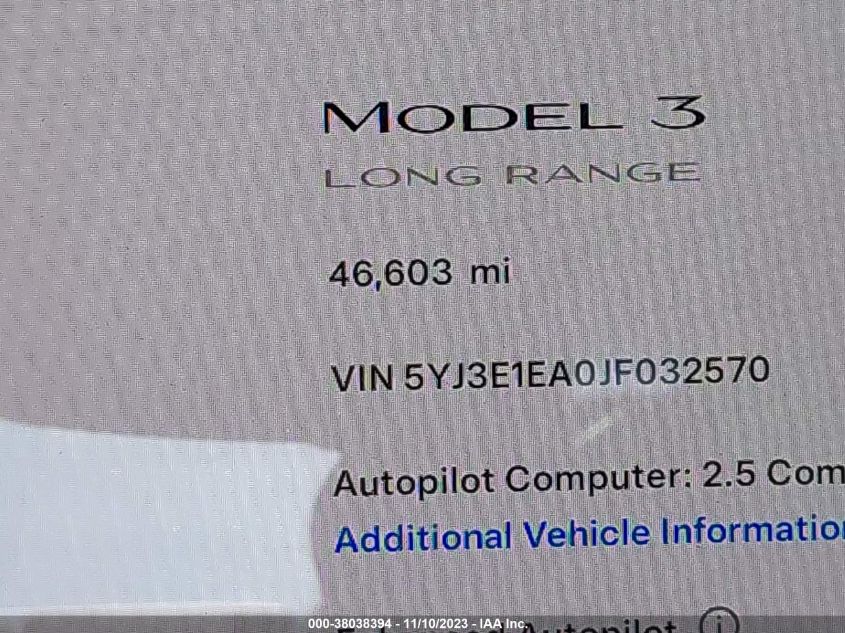 2018 TESLA MODEL 3 LONG RANGE/MID RANGE - 5YJ3E1EA0JF032570