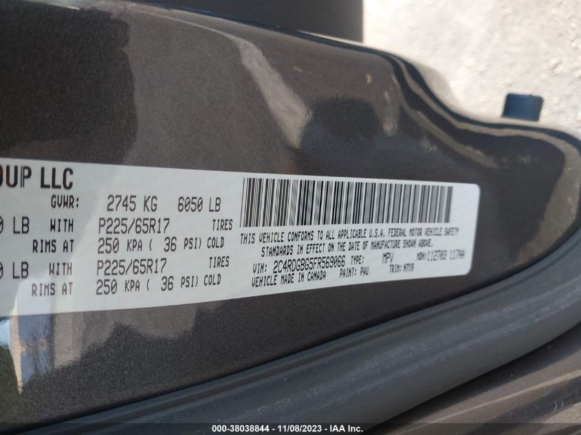 2015 DODGE GRAND CARAVAN SE - 2C4RDGBG5FR569066