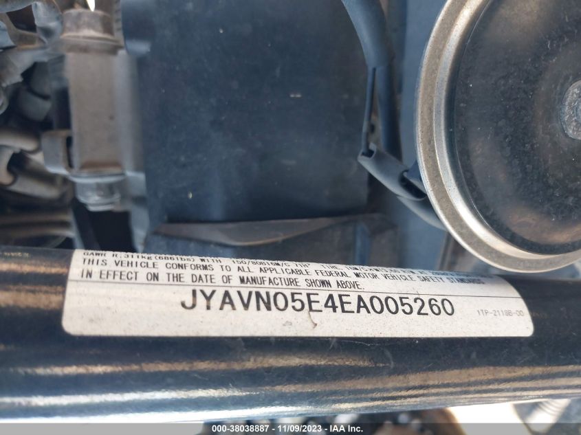 2014 YAMAHA XVS950 CU JYAVN05E4EA005260
