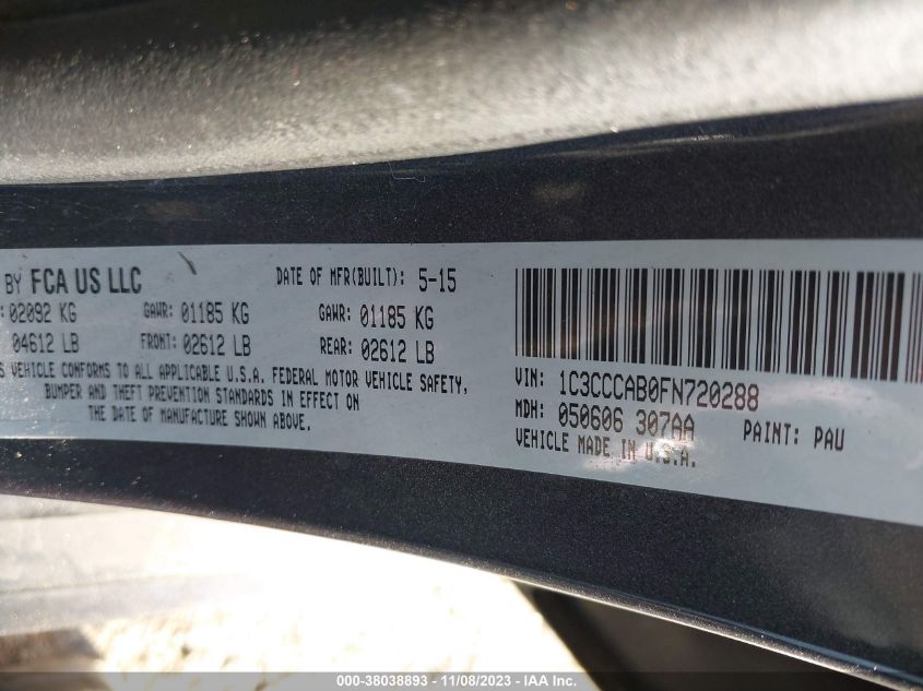 2015 CHRYSLER 200 LIMITED - 1C3CCCAB0FN720288