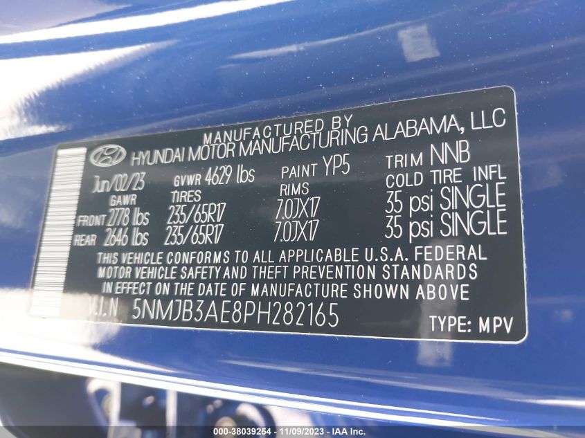 2023 HYUNDAI TUCSON SEL - 5NMJB3AE8PH282165