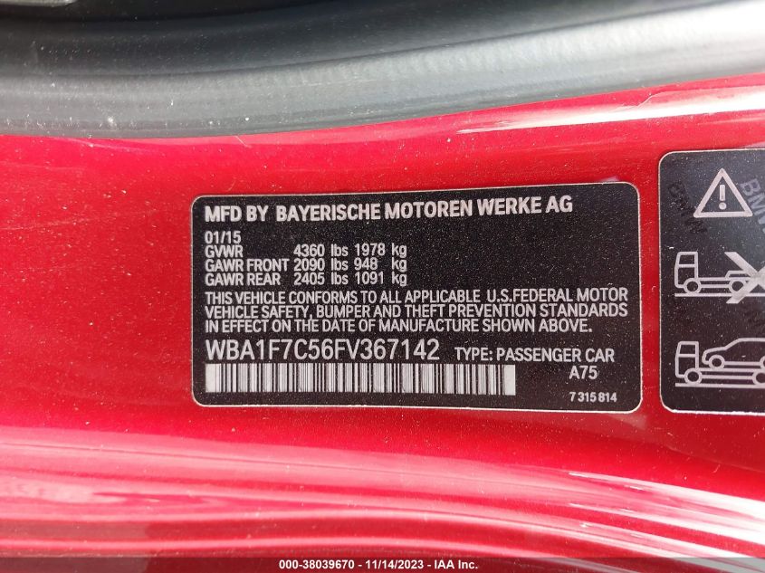 2015 BMW 228I XDRIVE - WBA1F7C56FV367142