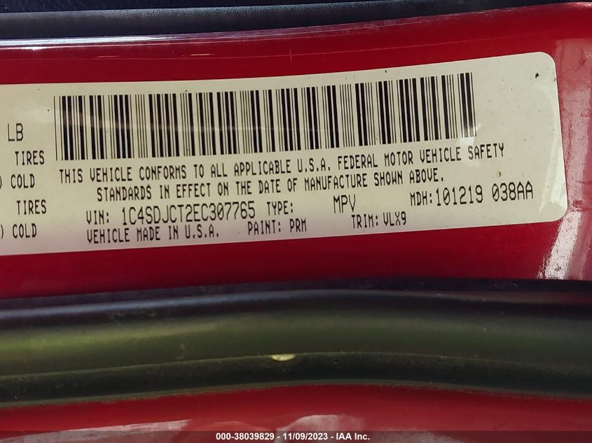 2014 DODGE DURANGO R/T - 1C4SDJCT2EC307765