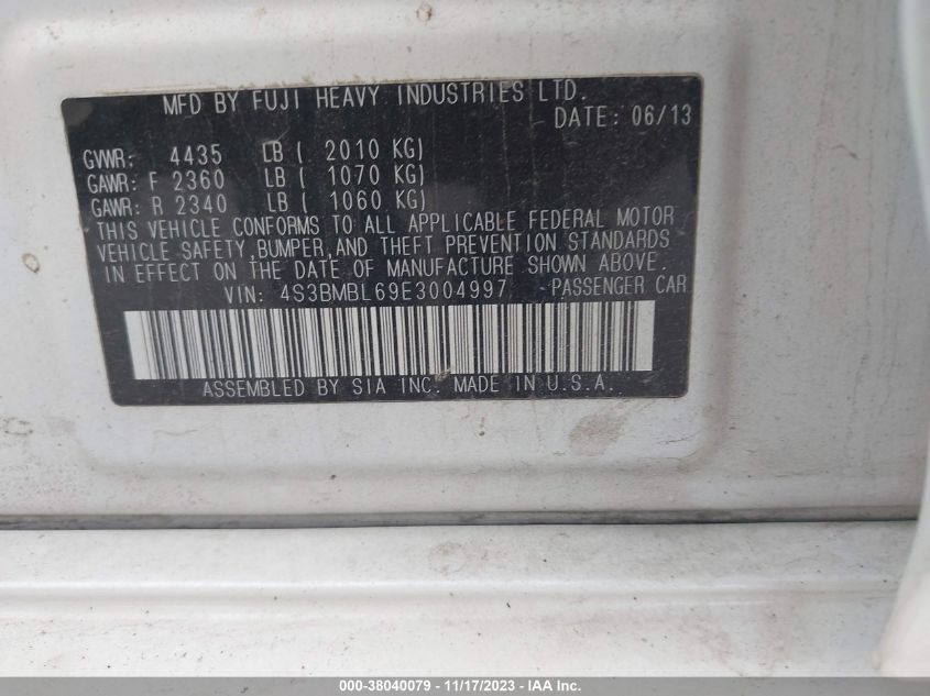 2014 SUBARU LEGACY 2.5I LIMITED - 4S3BMBL69E3004997