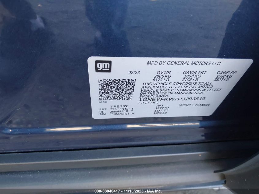 2023 CHEVROLET TRAVERSE LS - 1GNEVFKW7PJ203619