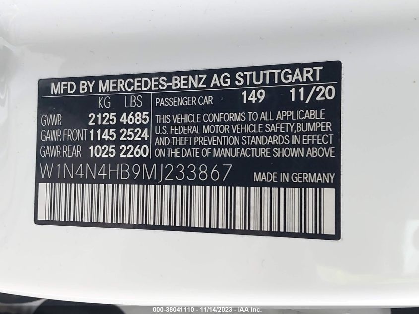 2021 MERCEDES-BENZ GLA 250 4MATIC - W1N4N4HB9MJ233867