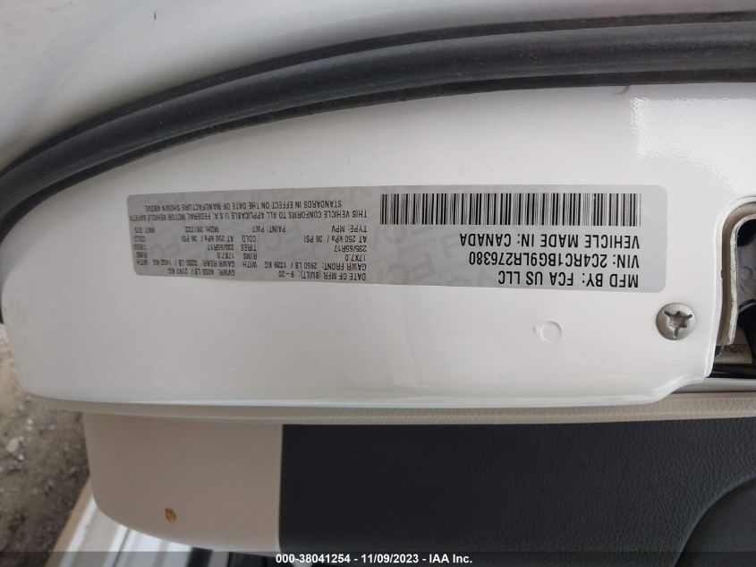 2020 CHRYSLER PACIFICA TOURING L - 2C4RC1BG9LR276380