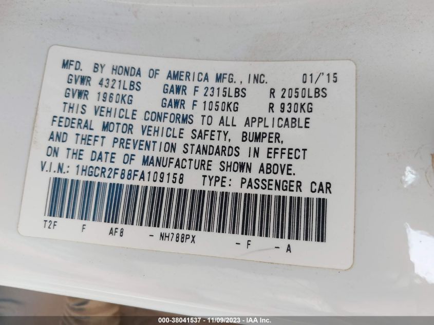 2015 HONDA ACCORD EX-L - 1HGCR2F88FA109158