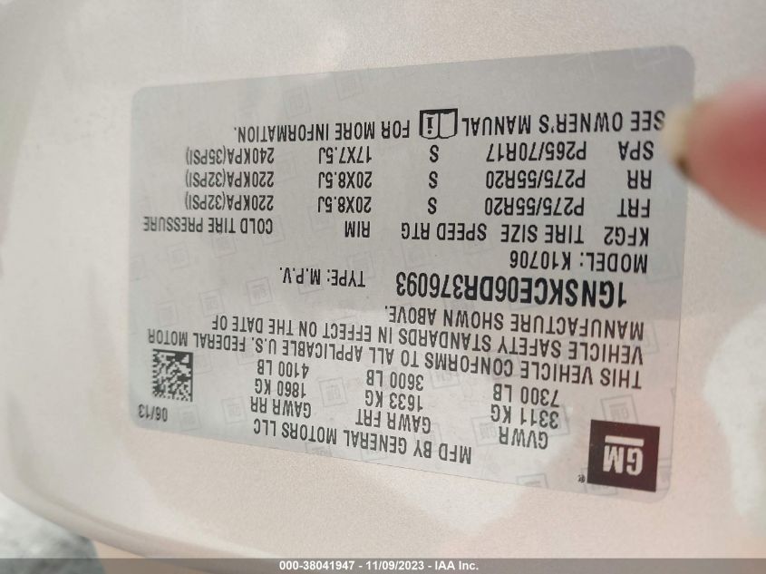2013 CHEVROLET TAHOE K1500 LTZ - 1GNSKCE06DR376093