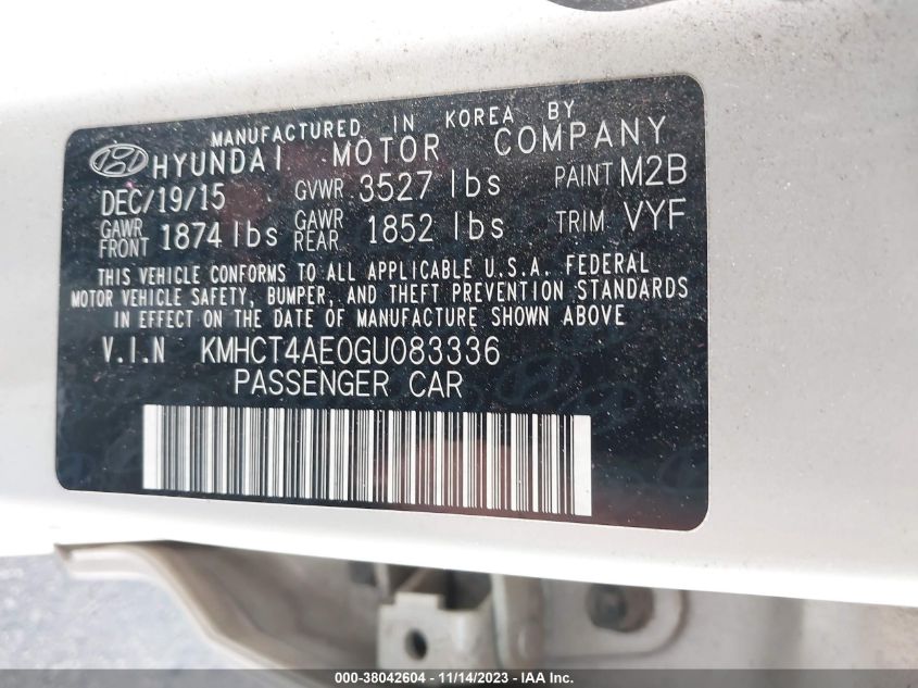 2016 HYUNDAI ACCENT SE - KMHCT4AE0GU083336
