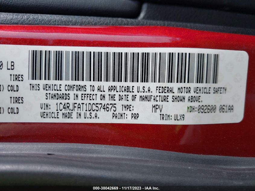 2013 JEEP GRAND CHEROKEE LAREDO - 1C4RJFAT1DC574675