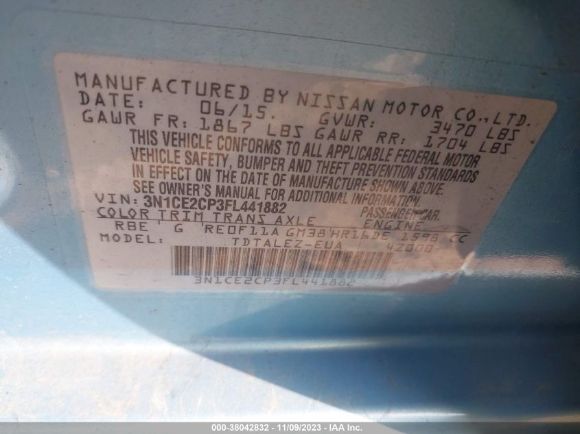 2015 NISSAN VERSA NOTE SL - 3N1CE2CP3FL441882
