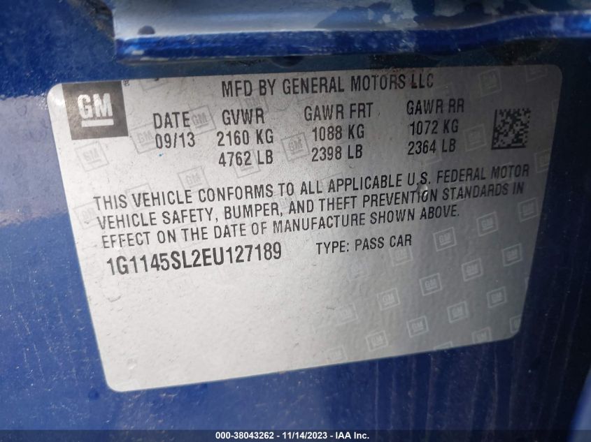 2014 CHEVROLET IMPALA LTZ - 1G1145SL2EU127189