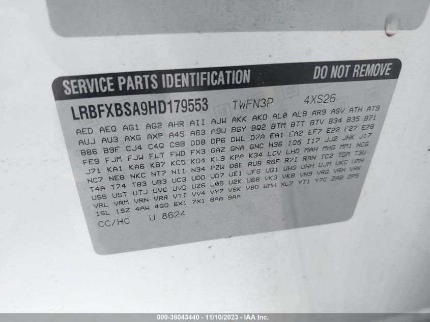 2017 BUICK ENVISION ESSENCE - LRBFXBSA9HD179553