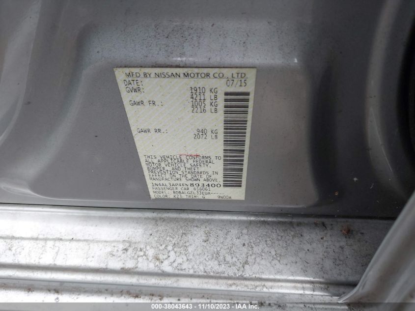 2015 NISSAN ALTIMA 2.5 - 1N4AL3AP4FN893400
