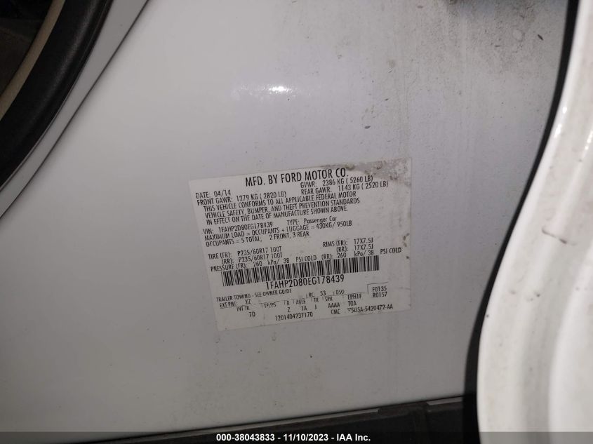 2014 FORD TAURUS SE - 1FAHP2D80EG178439