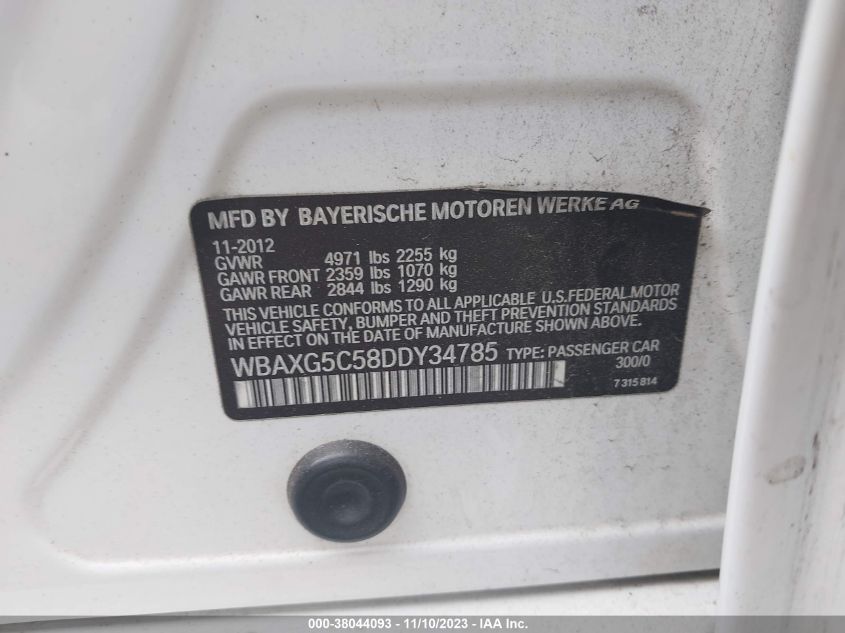 2013 BMW 528I - WBAXG5C58DDY34785