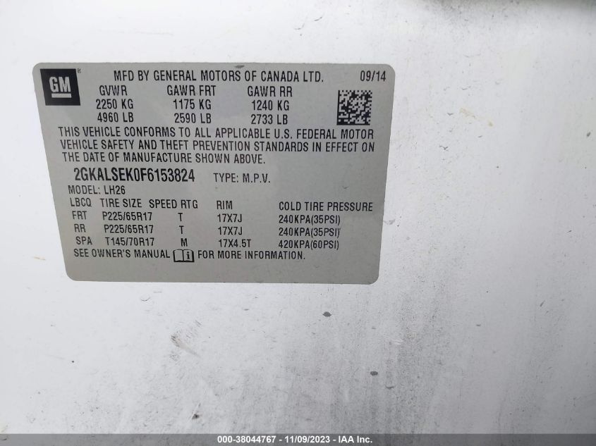 2015 GMC TERRAIN SLT - 2GKALSEK0F6153824
