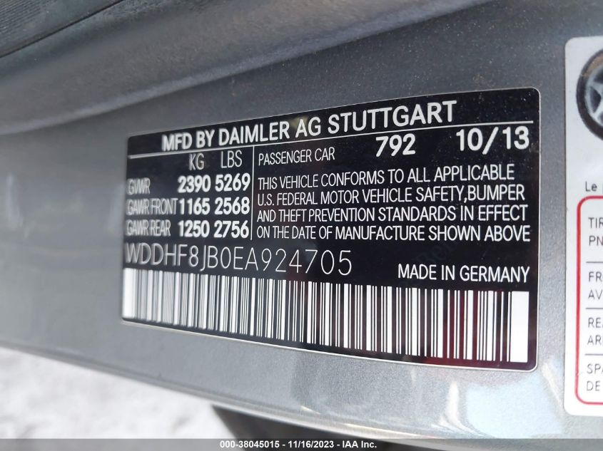 2014 MERCEDES-BENZ E 350 4MATIC - WDDHF8JB0EA924705