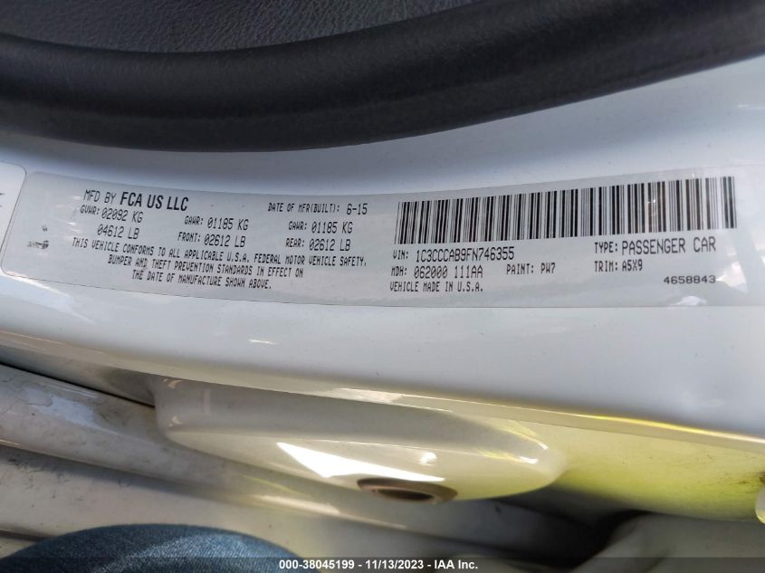 2015 CHRYSLER 200 LIMITED - 1C3CCCAB9FN746355