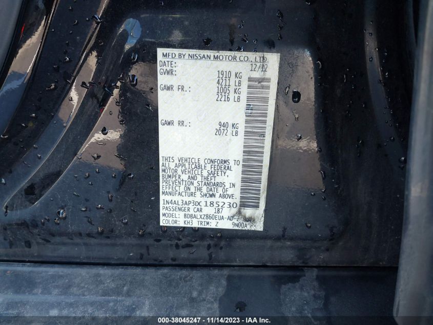 2013 NISSAN ALTIMA 2.5 SL - 1N4AL3AP3DC185230