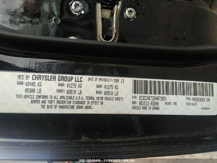 2013 CHRYSLER 300 300C - 2C3CCAET3DH673951