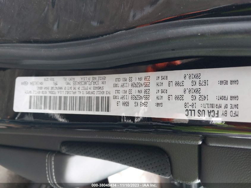 2019 JEEP GRAND CHEROKEE SRT-8 - 1C4RJFDJXKC604165