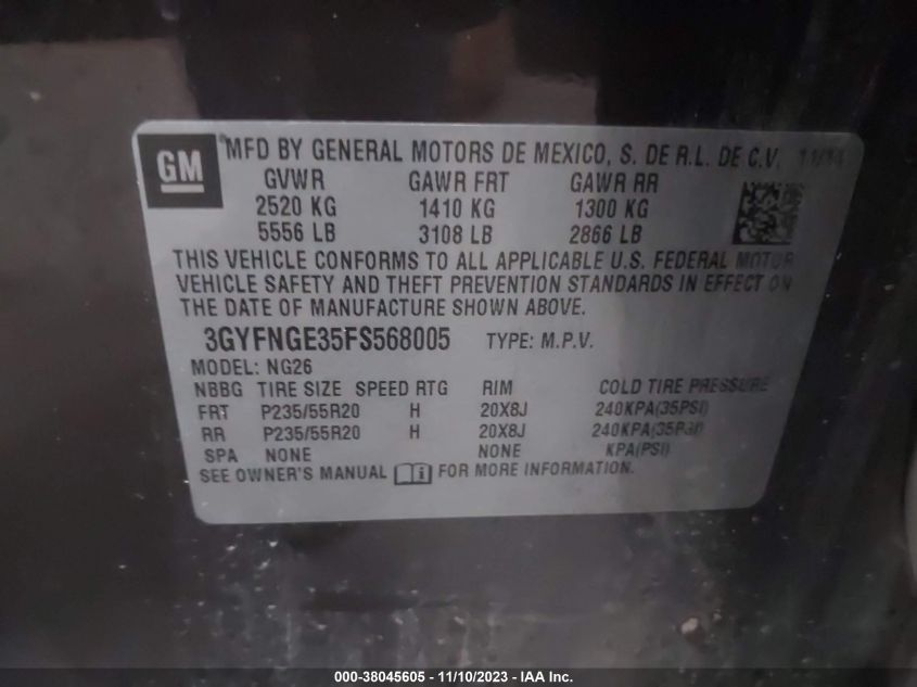 2015 CADILLAC SRX PREMIUM COLLECTION - 3GYFNGE35FS568005