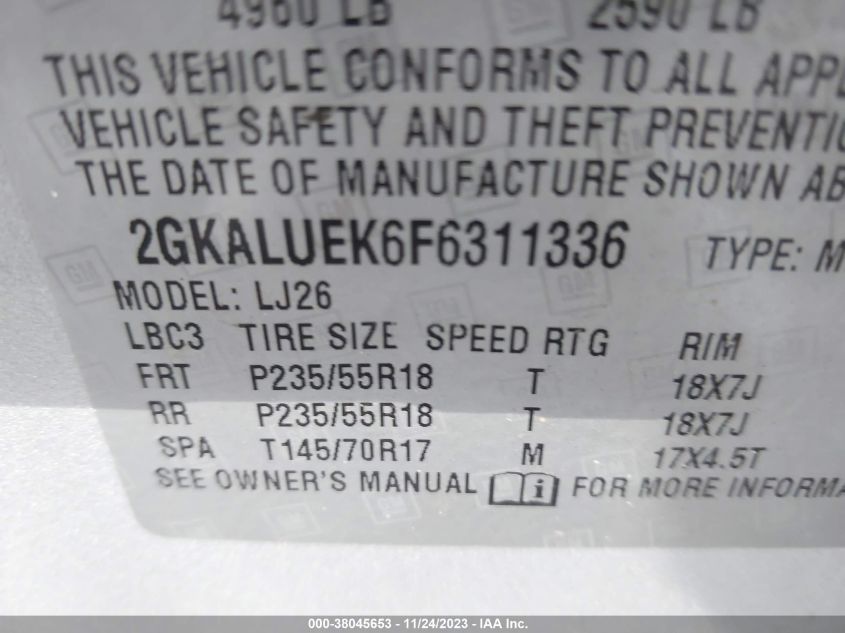 2015 GMC TERRAIN DENALI - 2GKALUEK6F6311336
