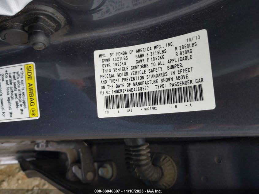 1HGCR2F84EA068557 | 2014 HONDA ACCORD