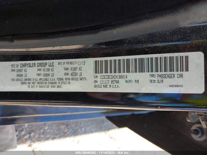 2014 CHRYSLER 200 LIMITED - 1C3CCBCGXEN180014