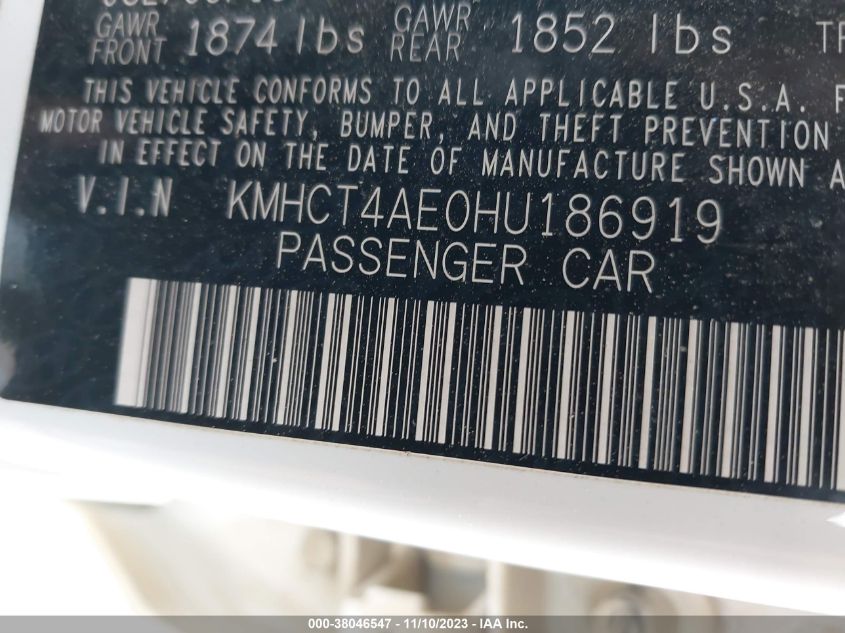 2017 HYUNDAI ACCENT SE - KMHCT4AE0HU186919