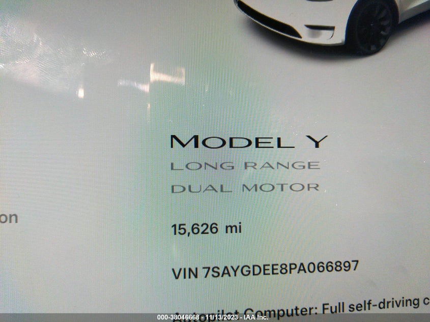 VIN 7SAYGDEE8PA066897 2023 TESLA MODEL Y