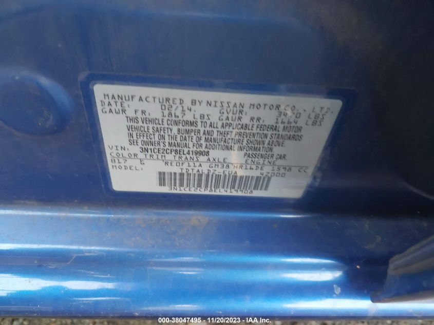 2014 NISSAN VERSA NOTE S (SR)/S PLUS/SV - 3N1CE2CP8EL419908
