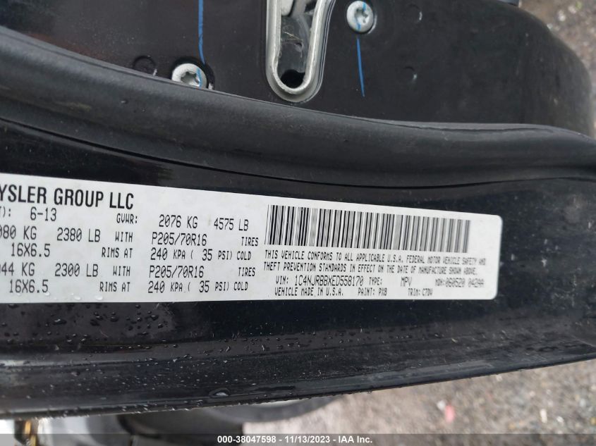 2014 JEEP PATRIOT SPORT - 1C4NJRBBXED558170