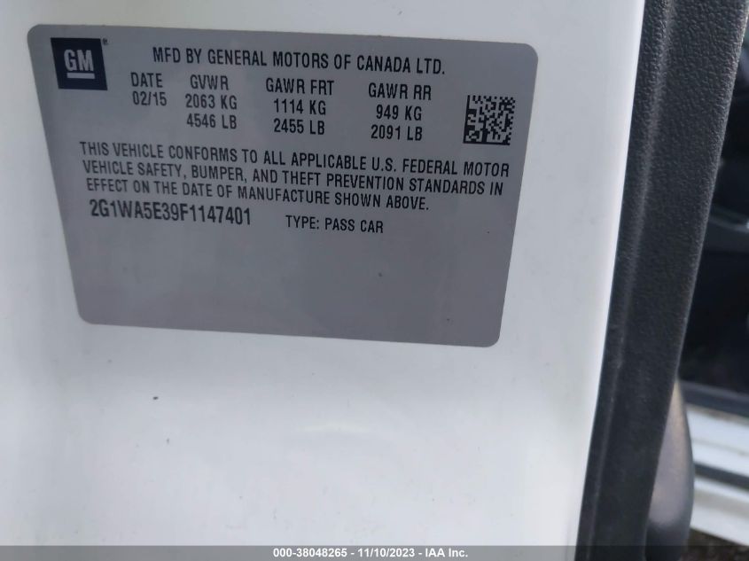 2015 CHEVROLET IMPALA LIMITED LS - 2G1WA5E39F1147401
