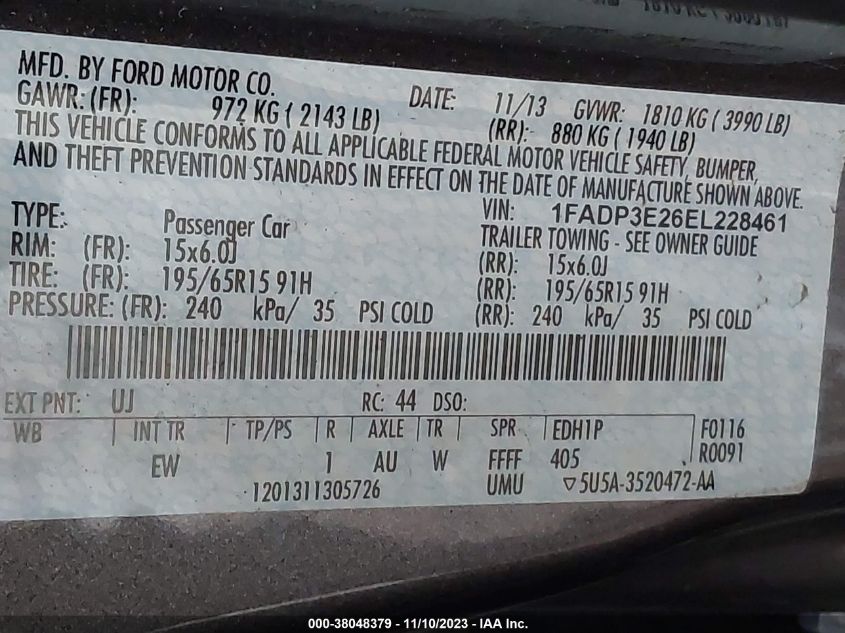 2014 FORD FOCUS S - 1FADP3E26EL228461