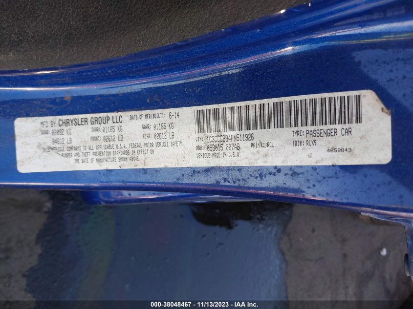 2015 CHRYSLER 200 S - 1C3CCCBB4FN511926