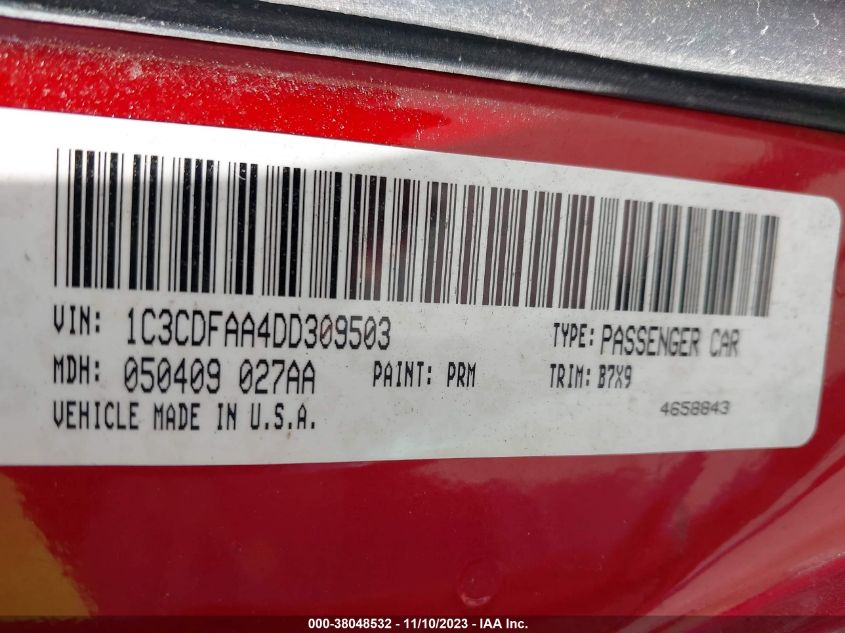 2013 DODGE DART SE/AERO - 1C3CDFAA4DD309503