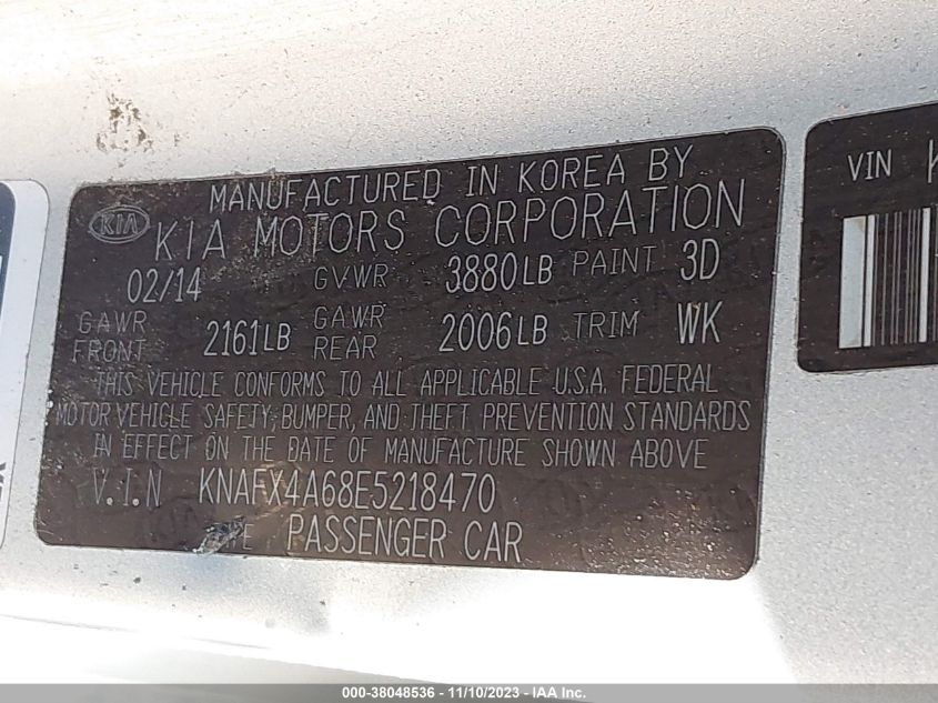 2014 KIA FORTE LX - KNAFX4A68E5218470